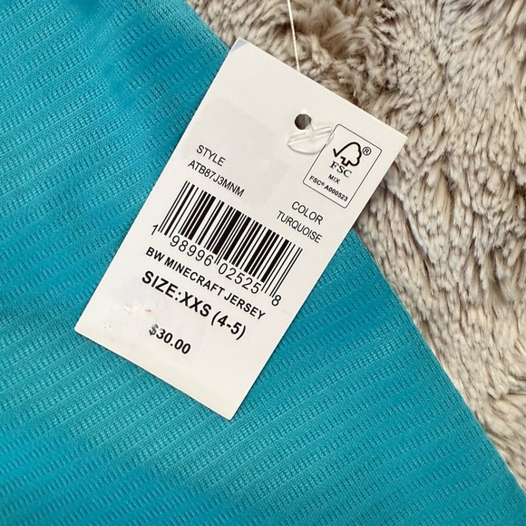 Turquoise Minecraft Jersey XXS - Picture 7 of 9